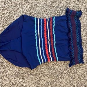 EUC red carter smocked swimsuit medium